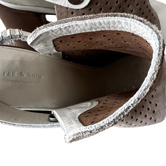 Rag and Bone suede lasercut accent sling back bootie pump sandals size 8… - Picture 8 of 9